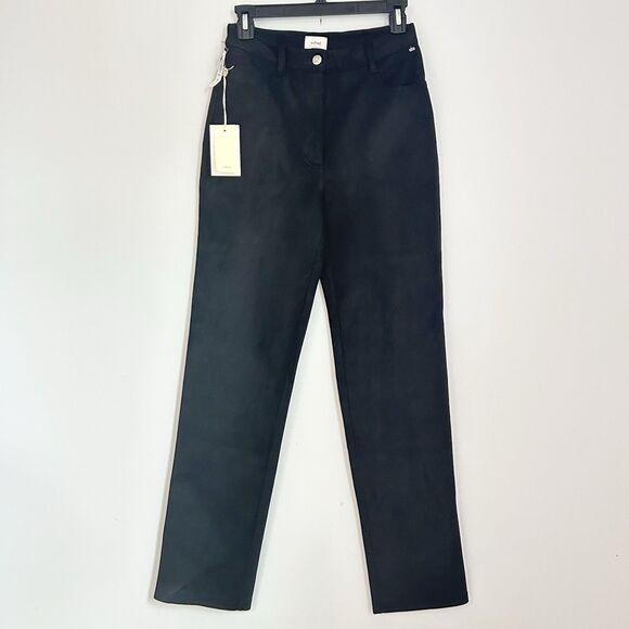 Wilfred Pants - Wilfred Melina Pants Size 4 Black High Rise Slim Vegan Suede Aritzia NWT
